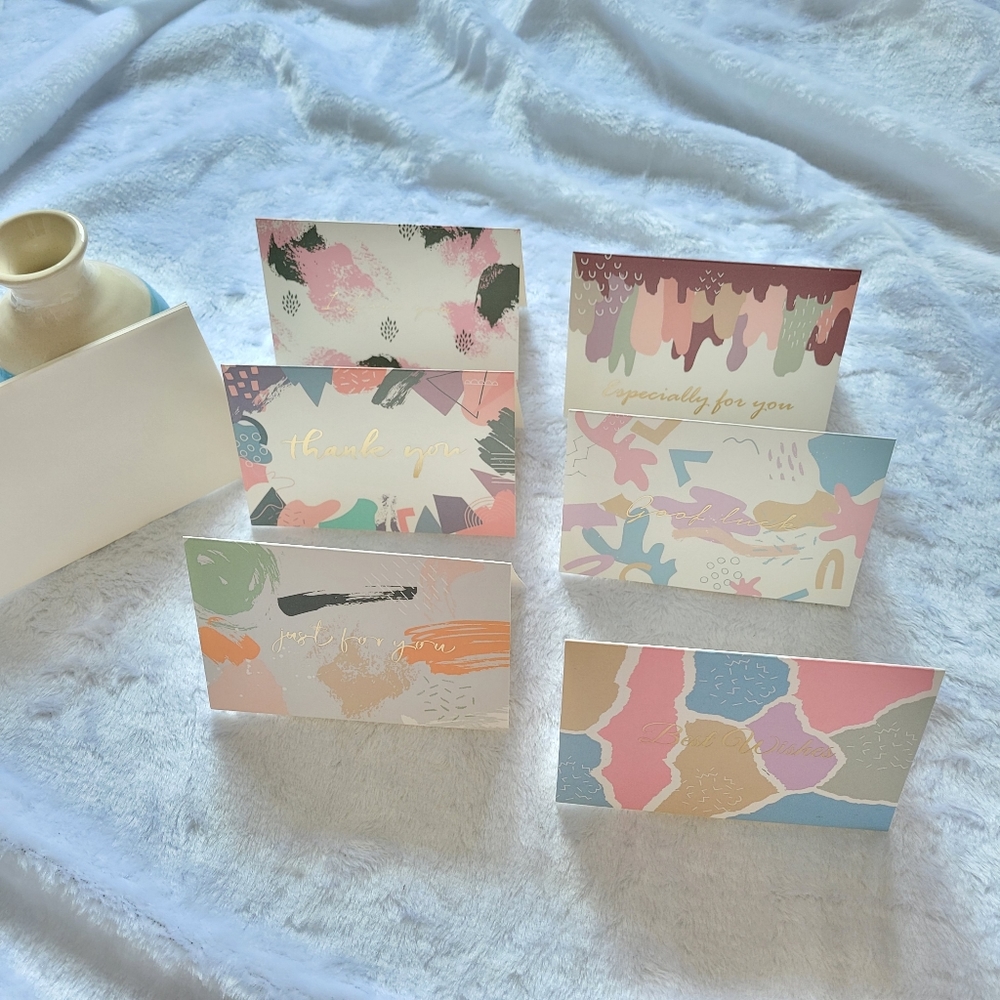 Watercolor Gold Foil Thank You Cards with Envelope